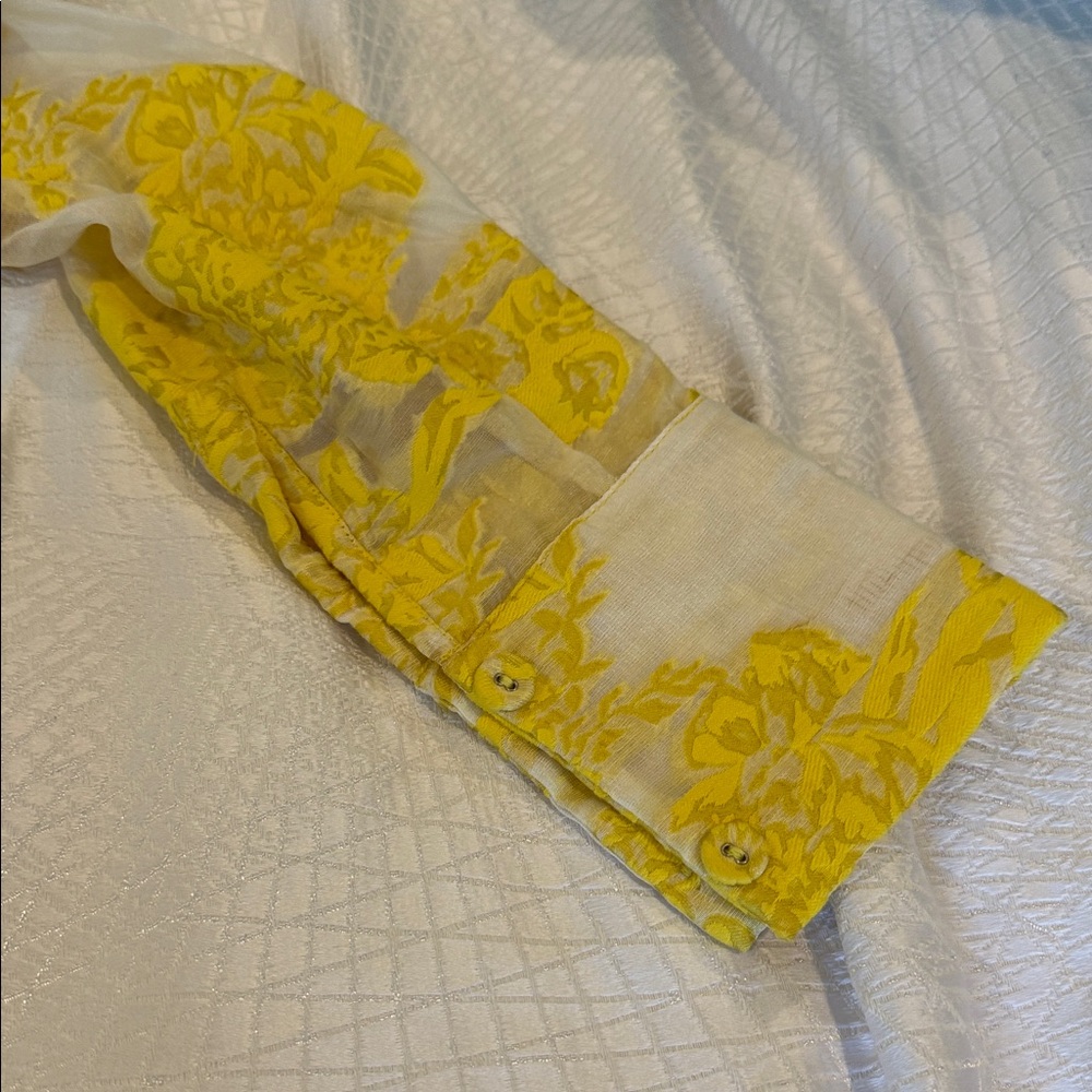 Self-Portrait Yellow Jacquard Floral Top - Picture 8 of 13